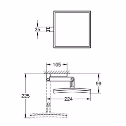 GROHE Selection Cube miroir mural Rond Chrome