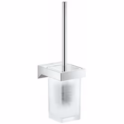 Brosse de toilette avec support mural matériau : verre / métal montage mural fixation dissimulée GROHE StarLight finition chr ...