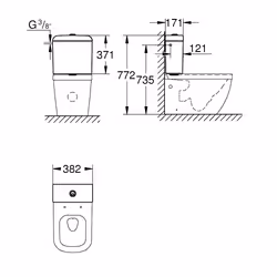 GROHE Euro Ceramic réservoir de chasse d’eau