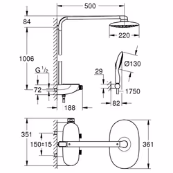 GROHE Rainshower System SmartControl Mono 360 système de douche Blanc - Vue supplémentaire 2