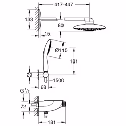 GROHE Rainshower System SmartControl Duo 360 système de douche Blanc