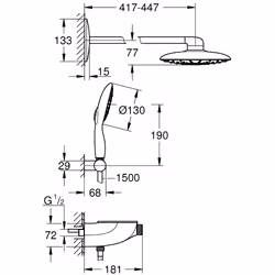 GROHE Rainshower System SmartControl Mono 360 système de douche Blanc