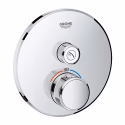GROHE THERMOSTATIQUE POUR INSTALLATION ENCASTRÉE 1 SORTIE, Douche, Vannes rotatives, Métal, Chrome