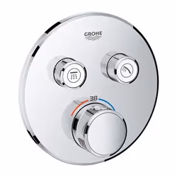 GROHE THERMOSTATIQUE POUR INSTALLATION ENCASTRÉE 2 SORTIES, Baignoire et douche, Vannes rotatives, Métal, Chrome