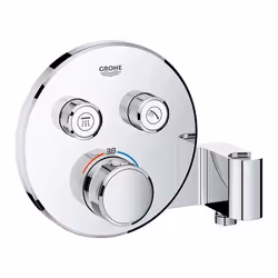 GROHE THERMOSTATIQUE POUR INSTALLATION ENCASTRÉE 2 SORTIES, Baignoire et douche, Vannes rotatives, Métal, 1/2", Chrome