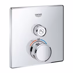 GROHE THERMOSTATIQUE POUR INSTALLATION ENCASTRÉE 1 SORTIE, Baignoire, Vannes rotatives, Métal, Chrome