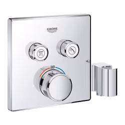 GROHE THERMOSTATIQUE POUR INSTALLATION ENCASTRÉE 2 SORTIES, Baignoire et douche, Vannes rotatives, Métal, Chrome
