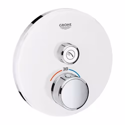 GROHE THERMOSTATIQUE POUR INSTALLATION ENCASTRÉE 1 SORTIE, Baignoire, Vannes rotatives, Métal, Blanc