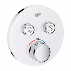 GROHE THERMOSTATIQUE POUR INSTALLATION ENCASTRÉE 2 SORTIES, Baignoire et douche, Vannes rotatives, Métal, Blanc