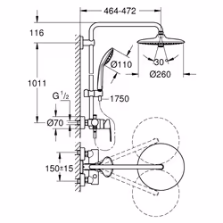 GROHE Vitalio Joy System 260 système de douche Chrome