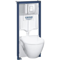 Pack WC suspendu sans bride Solido + bâti support + plaque