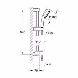 GROHE Tempesta Cosmopolitan 100 système de douche Chrome