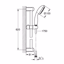 GROHE Tempesta 100 système de douche Chrome