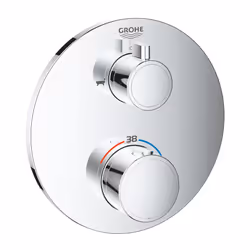 GROHE Grohtherm, Baignoire, Vannes rotatives, Métal, Chrome