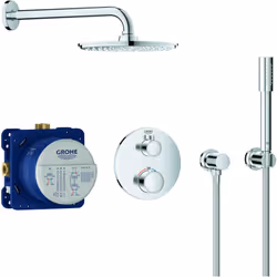 Le système de douche Grohe Grohtherm dissimulé consistant en : Thermostat Grohtherm avec commutation bidirectionnelle intégré ...