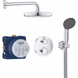 Caractéristiques du PRECISION TREND Set de douche encastré, douche de tête 210mm + douchette 2 jets, Chrome (34733002): Douch ...