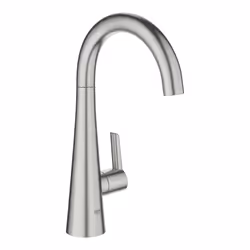 GROHE Zedra, Standard, Acier, Poignées de levier, Unique, Supersteel, 1/2"