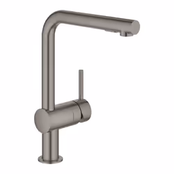 GROHE Minta, Standard, Acier brossé, Graphite, Poignées de levier, Unique, 1/2", Spray, Courant