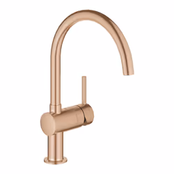 GROHE Minta, Vers le haut, Acier brossé, Or rose, Poignées de levier, Unique, 1/2", Type C