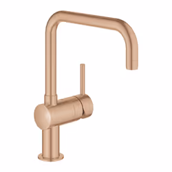 GROHE Minta, Vers le haut, Acier brossé, Or rose, Poignées de levier, Unique, 1/2", Type U