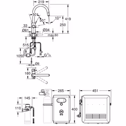 GROHE Blue Professional Acier inoxydable