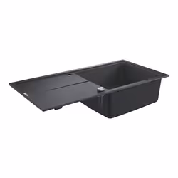 GROHE K400, Evier à poser, Rectangulaire, Composite de quartz, Noir, 1 bols, Rectangulaire