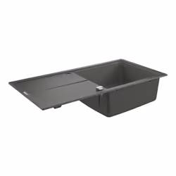 GROHE K400, Evier à poser, Rectangulaire, Composite de quartz, Gris, 1 bols, Rectangulaire