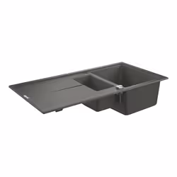 GROHE K400, Evier à poser, Rectangulaire, Composite de quartz, Gris, 2 bols, Rectangulaire