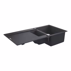 GROHE K500, Evier à poser, Rectangulaire, Composite de quartz, Noir, 2 bols, Rectangulaire
