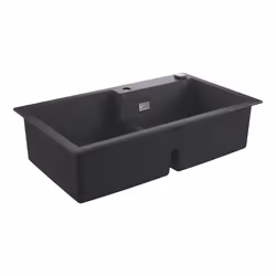 GROHE K500, Evier à poser, Rectangulaire, Composite de quartz, Noir, 2 bols, Rectangulaire