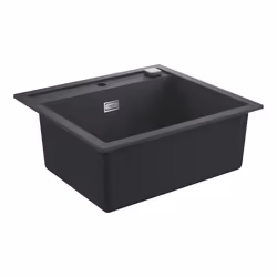 GROHE K700, Evier à poser, Rectangulaire, Composite de quartz, Noir, 1 bols, Rectangulaire