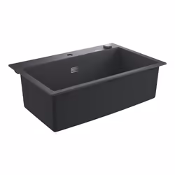 GROHE K700, Evier à poser, Rectangulaire, Composite de quartz, Noir, 1 bols, Rectangulaire