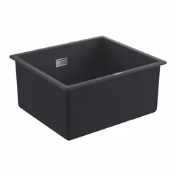 GROHE K700U, Evier à poser, Rectangulaire, Composite de quartz, Noir, 1 bols, Rectangulaire
