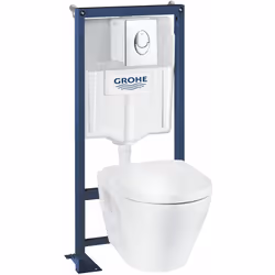 Pack WC suspendu sans bride céramique Solido reservoir 3 à 6 litres