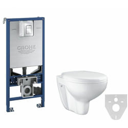 Pack wc Rapid slx autoportant avec cuvette rimless Bau Ceramic Version Abattant: Abattant standard - Grohe