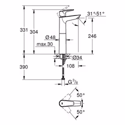 GROHE BauEdge Chrome - Vue supplémentaire 5