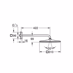 GROHE Rainshower Mono 310 Cube Or