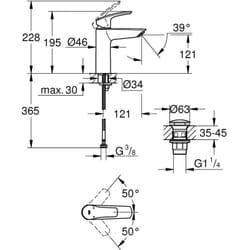 Grohe - eurosmart mitigeur 1/2'' lavabo taille m (23923003) - 23923003