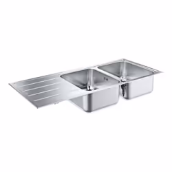 GROHE K500 80-S, Evier à poser, Rectangulaire, Acier inoxydable, Acier inoxydable, 2 bols, Rectangulaire