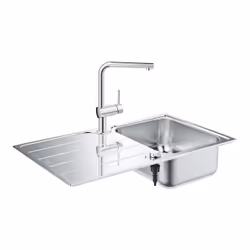 GROHE Minta, Evier à poser, Rectangulaire, Acier inoxydable, Acier inoxydable, 1 bols, Carré