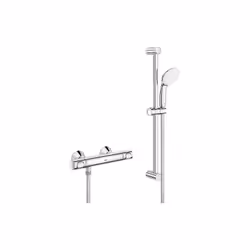 • Matériau : métal/plastique ABS• Surface : Chromée• Support de douchette (réglable en hauteur)• Flexible de douche Relexafle ...