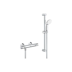 Grohe - Set Thermostat de douche Grohtherm 500 avec barre de douche 900 mm, douchette ø 100 mm et flexible de douche chrome