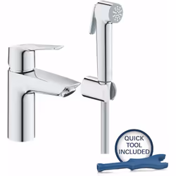 Mitigeur de lavabo à levier GROHE Long-Life finition chromée montage monotrou hauteur du mitigeur 165 mm zone de confort 92 m ...