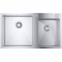 Évier de cuisine double en acier inoxydable K700 90-S 86/50 2.0 lh matériau : acier inoxydable brossé AlSl 304 épaisseur du m ...