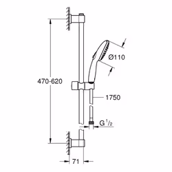 GROHE Vitalio Start 110 système de douche Chrome - Vue supplémentaire 4