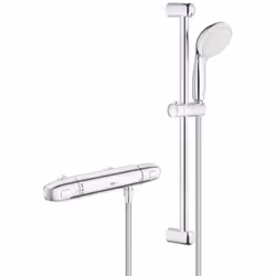 Caractéristiques du set de douche avec mitigeur thermostatique douche 1/2', Grohe Grohtherm 1000, chrome (G34822004) : Se com ...