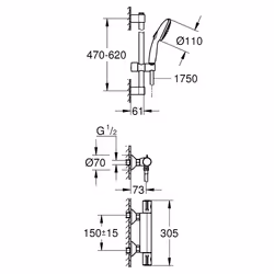 GROHE Grohtherm 800 système de douche Chrome