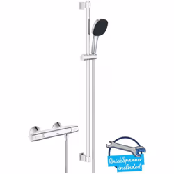Set de douche Precision Trend Contient : mitigeur thermostatique de douche couleur : chrome finition de surface GROHE Long-Li ...