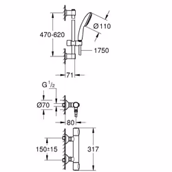 GROHE Precision Flow système de douche Chrome - Vue supplémentaire 4