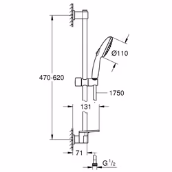 GROHE Vitalio Start 110 système de douche Chrome - Vue supplémentaire 4